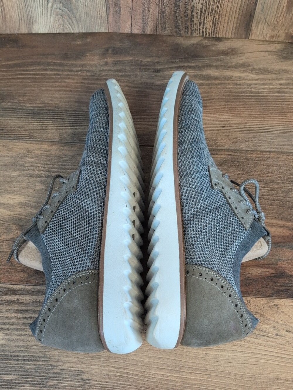 JMurphy by Johnston & Murphy Gray Marbled Knit Nubuck Oxford Dress Shoes 12M - Picture 4 of 9